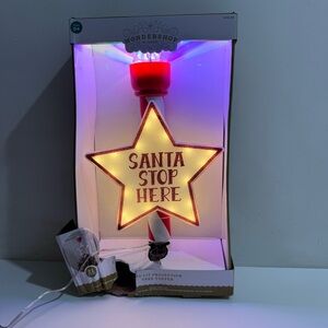 LED Light SantaStop Here Christmas Tree Topper Projection Target Wondershop